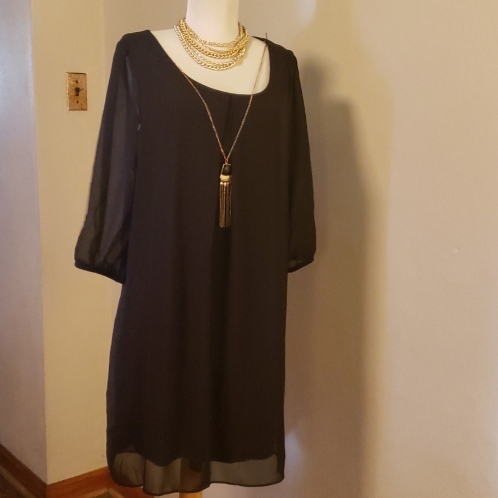 BCX black sheer dress.  Size XL